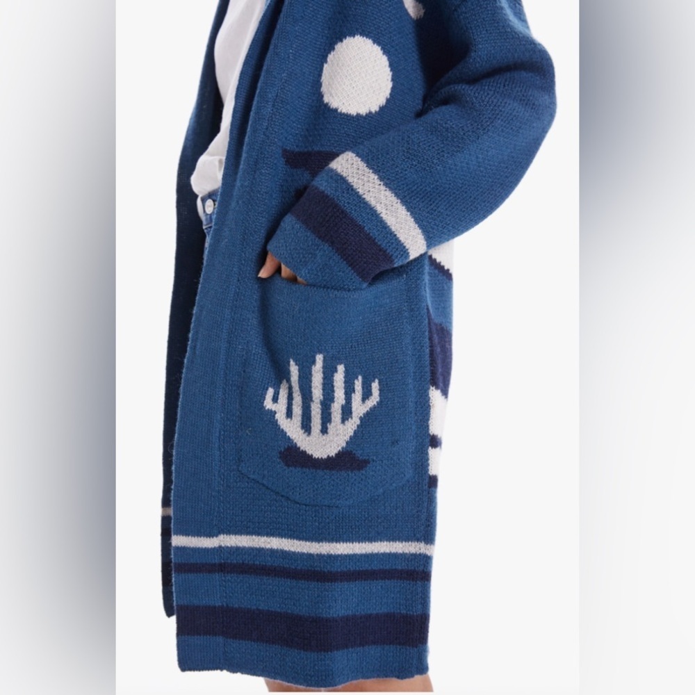 MOTHER Patch Pocket Cardigan NWT Rare Picturesque Blue Alpaca XS - Picture 15 of 16